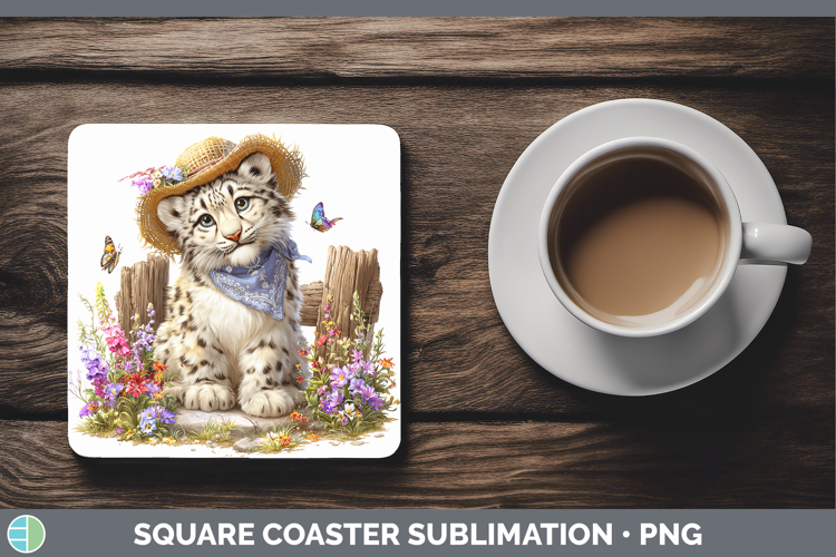 Wild Cats Bandana Summer Leopard Snow Square Coaster Sublima