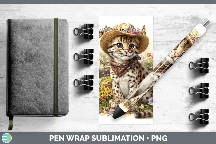 Wild Cats Bandana Summer Margay Cat Pen Wrap Sublimation Pen