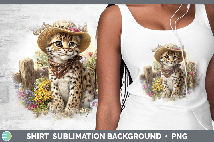 Wild Cats Bandana Summer Margay Cat Shirt Sublimation Backgr
