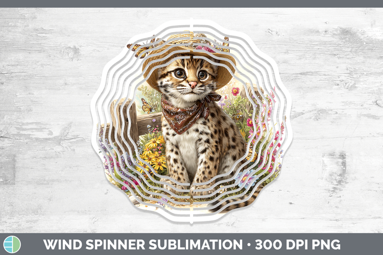 Wild Cats Bandana Summer Margay Cat Wind Spinner Sublimation