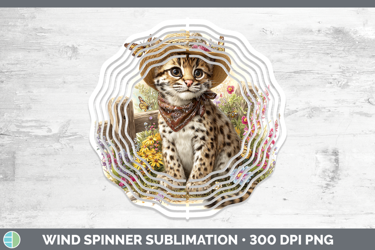Wild Cats Bandana Summer Margay Cat Wind Spinner Sublimation