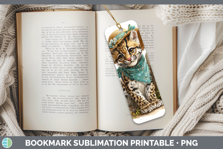 Wild Cats Bandana Summer Ocelot Bookmark Sublimation Printab