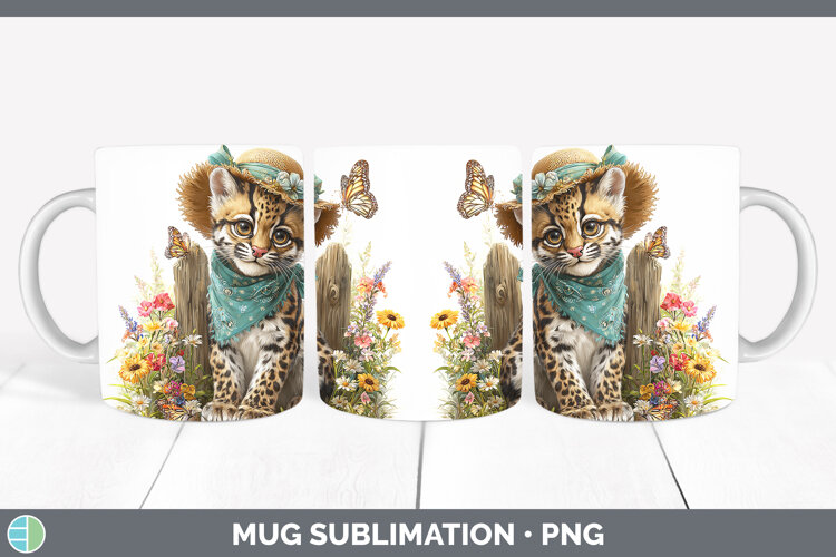 GorgeousWild Cats Bandana Summer Mug Wrap design.