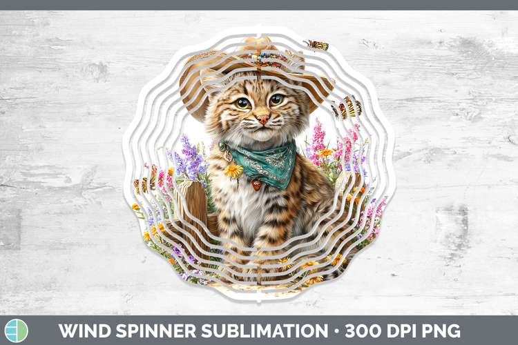 Wild Cats Bandana Summer Pampas Cat Wind Spinner Sublimation