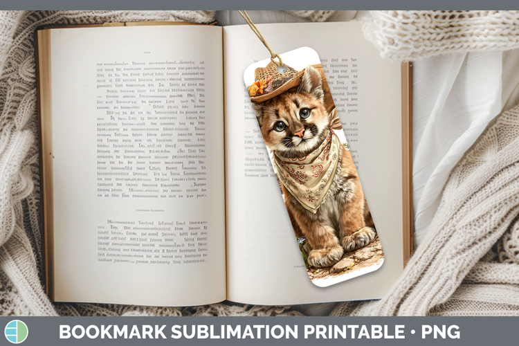 Wild Cats Bandana Summer Puma Concolor Bookmark Sublimation