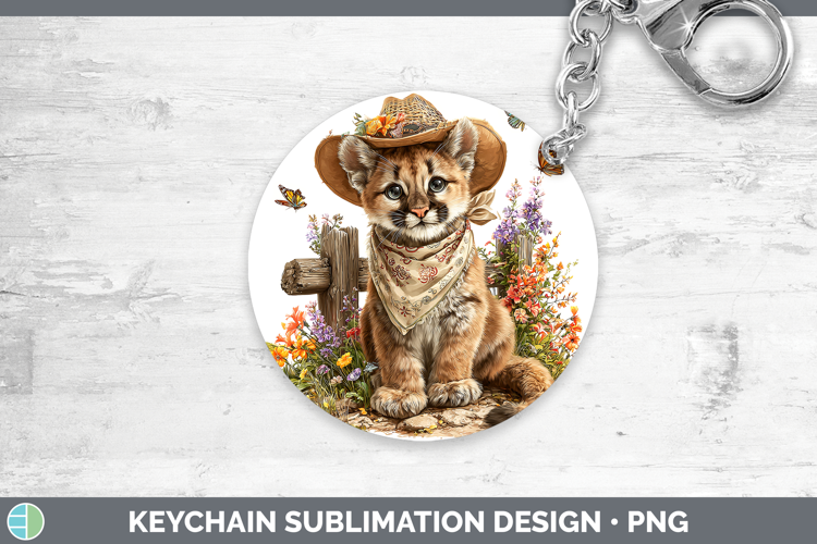 Wild Cats Bandana Summer Puma Concolor Keychain Sublimation