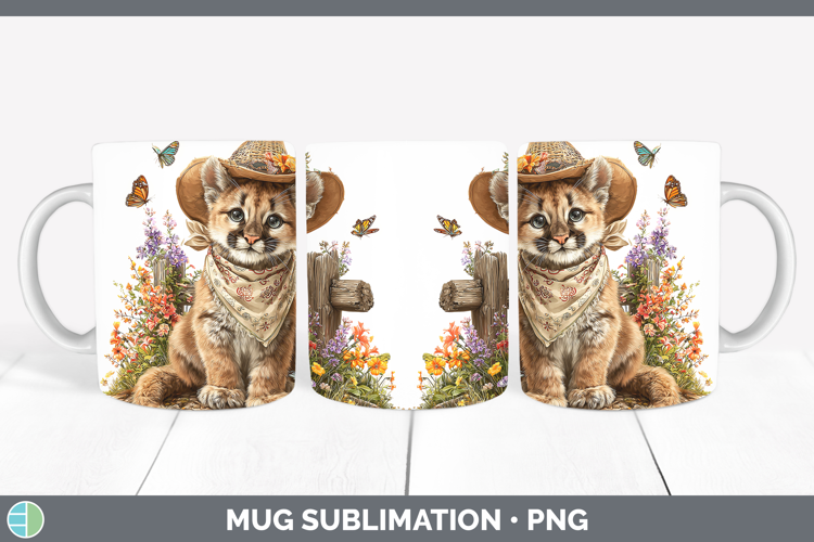 Wild Cats Bandana Summer Puma Concolor Mug Wrap Sublimation