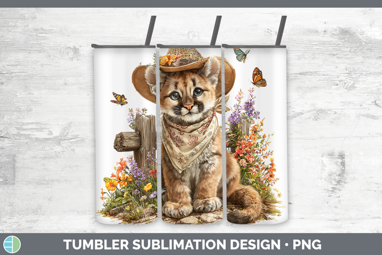 Wild Cats Bandana Summer Puma Concolor Tumbler Sublimation 2