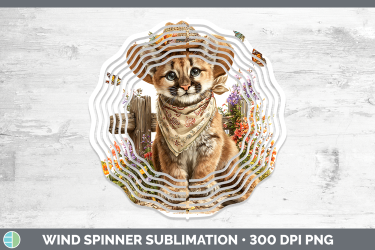 Wild Cats Bandana Summer Puma Concolor Wind Spinner Sublimat