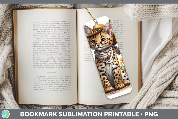 Wild Cats Bandana Summer Serval Bookmark Sublimation Printab