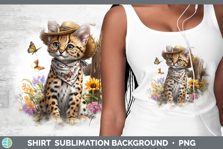 Wild Cats Bandana Summer Serval Shirt Sublimation Background