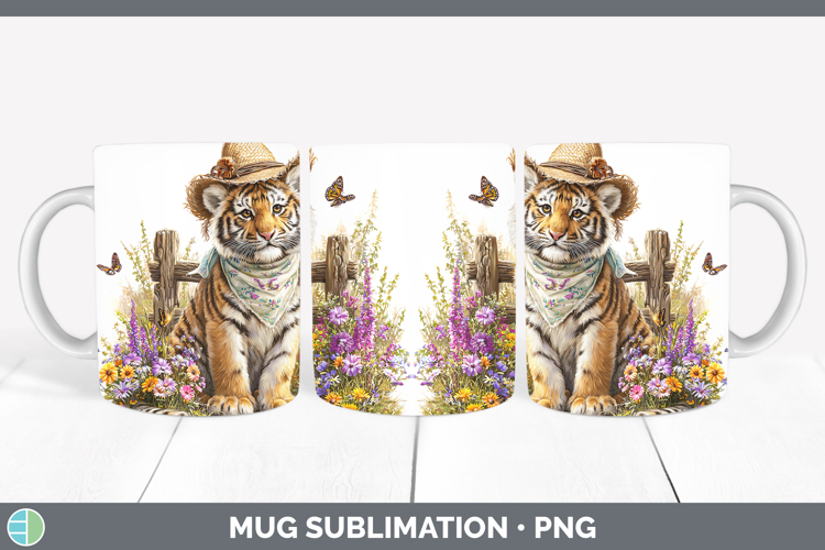 Wild Cats Bandana Summer Tiger Mug Wrap Sublimation Coffee C