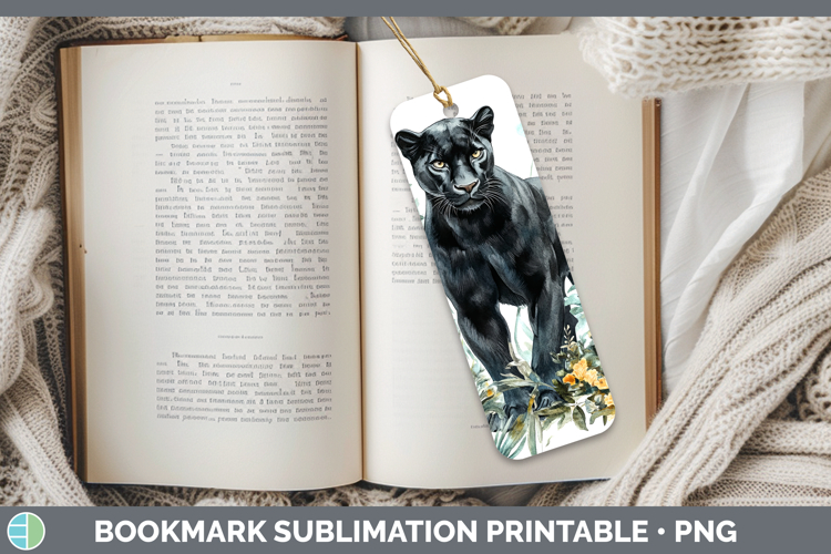 Wild Cats Black Panther Bookmark Sublimation Printable Desig