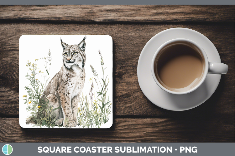 Wild Cats Canada Lynx Square Coaster Sublimation Coaster Des