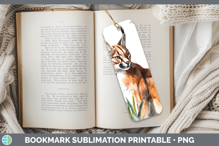 Wild Cats Caracal Bookmark Sublimation Printable Designs