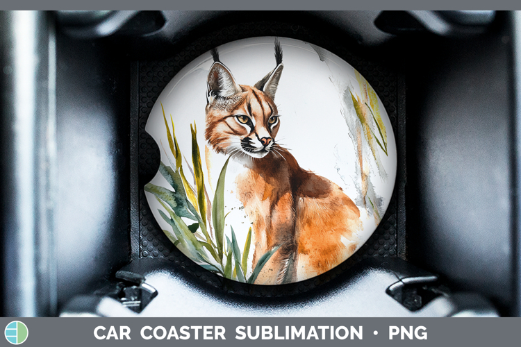 Wild Cats Caracal Car Coaster Sublimation Designs