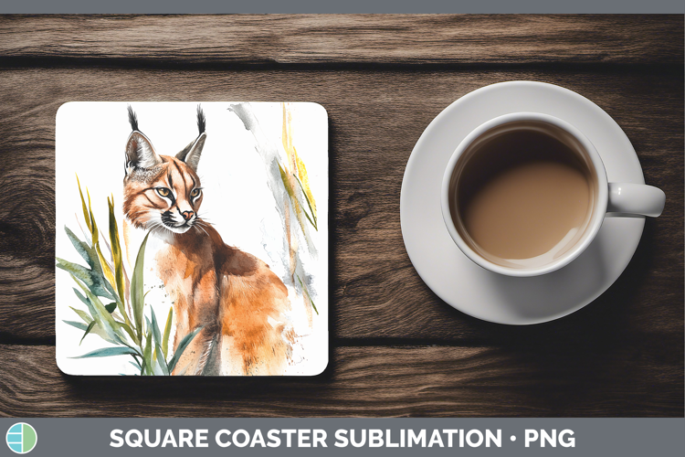 Wild Cats Caracal Square Coaster Sublimation Coaster Designs