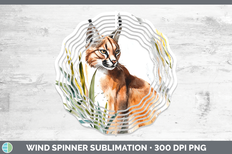 Wild Cats Caracal Wind Spinner Sublimation Spinner Designs