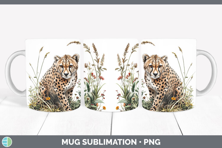 GorgeousWild Cats Mug Wrap design.