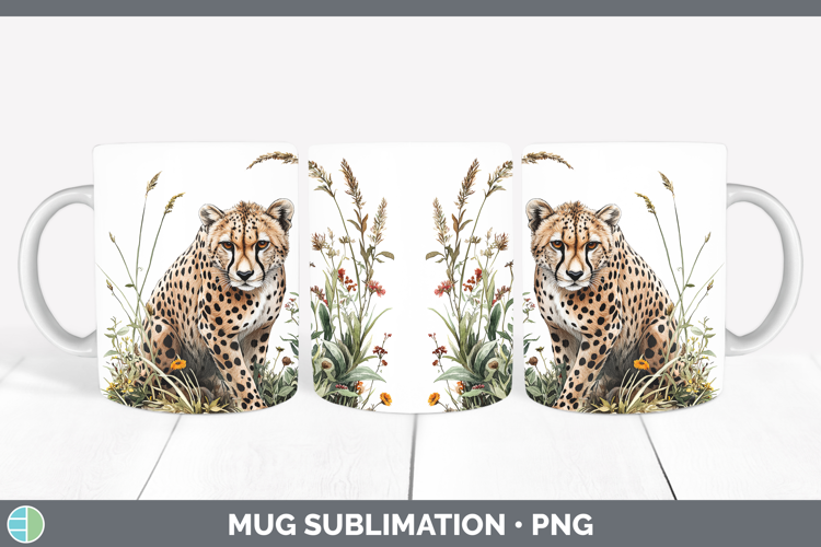 Wild Cats Cheetah Mug Wrap Sublimation Coffee Cup Designs