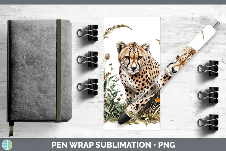 Wild Cats Cheetah Pen Wrap Sublimation Pen Designs
