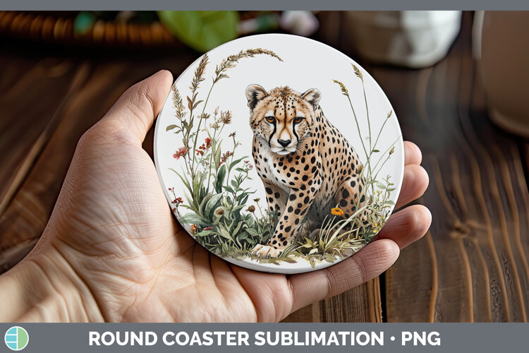 GorgeousWild Cats Round Coaster design.