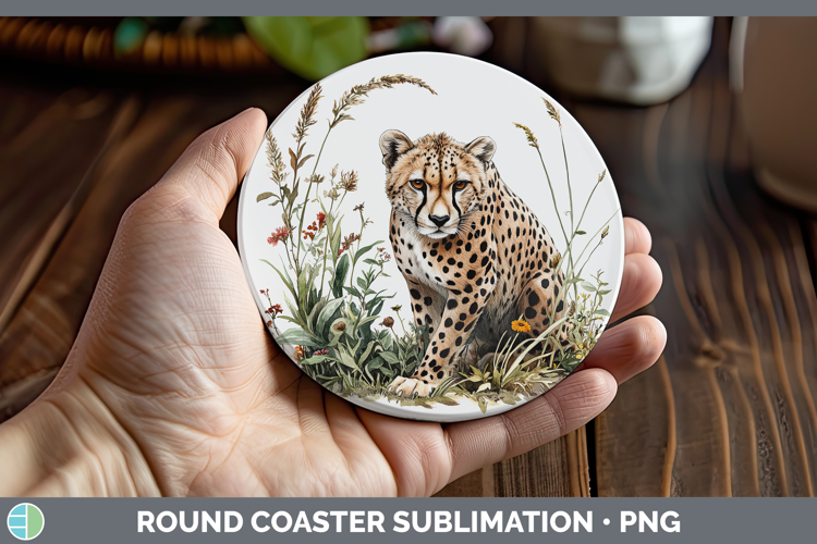 Wild Cats Cheetah Round Coaster Sublimation Coaster Designs