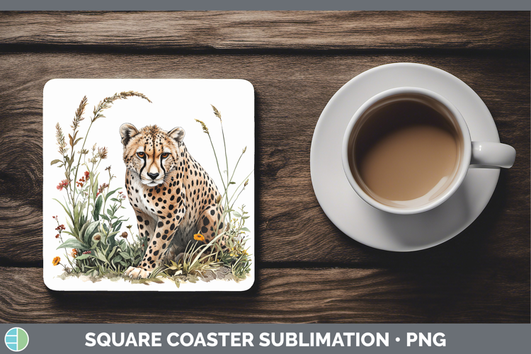 Wild Cats Cheetah Square Coaster Sublimation Coaster Designs