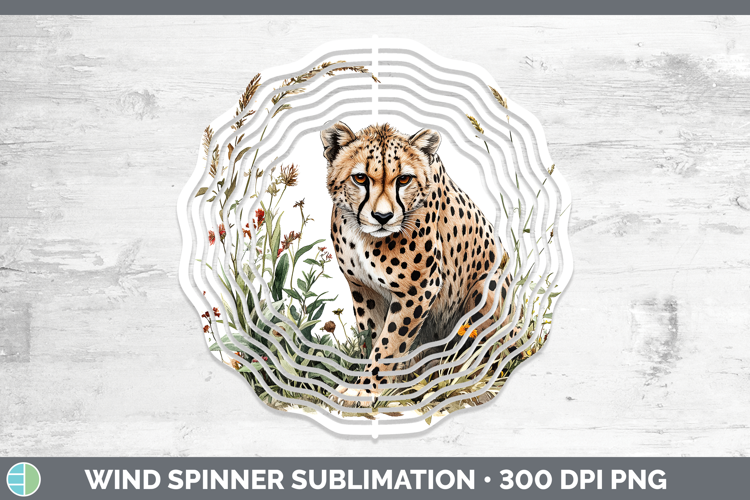 Wild Cats Cheetah Wind Spinner Sublimation Spinner Designs