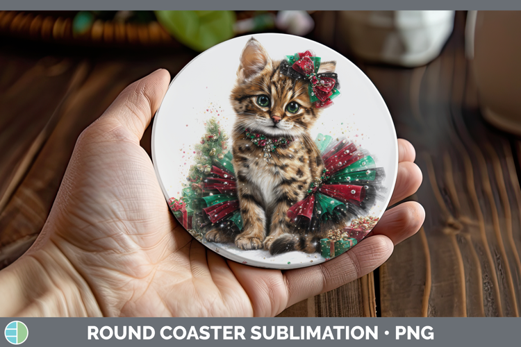 Andean Mountain Cat Round Coaster Wild Cats Cute Christmas S