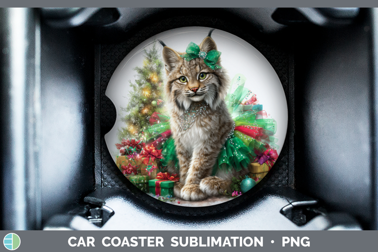 Canada Lynx Car Coaster Wild Cats Cute Christmas Sublimation