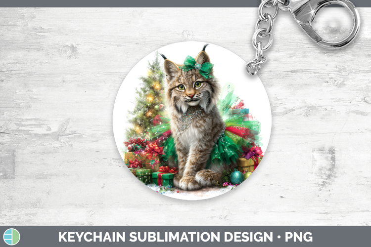 Canada Lynx Keychain Wild Cats Cute Christmas Sublimation Ke