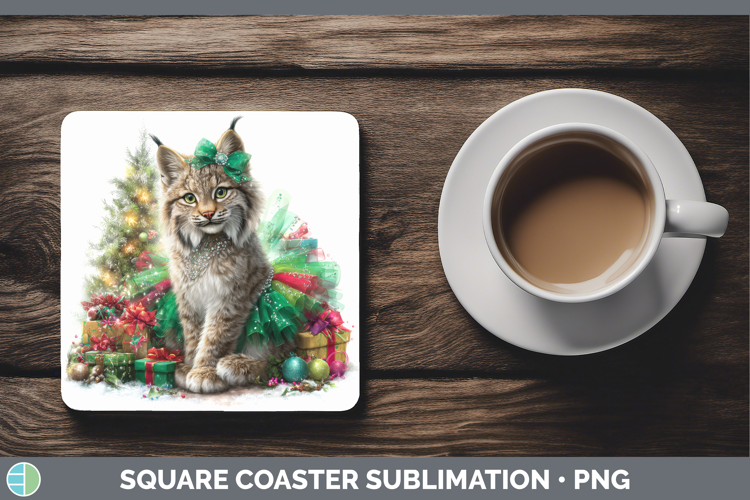 Canada Lynx Square Coaster Wild Cats Cute Christmas Sublimat