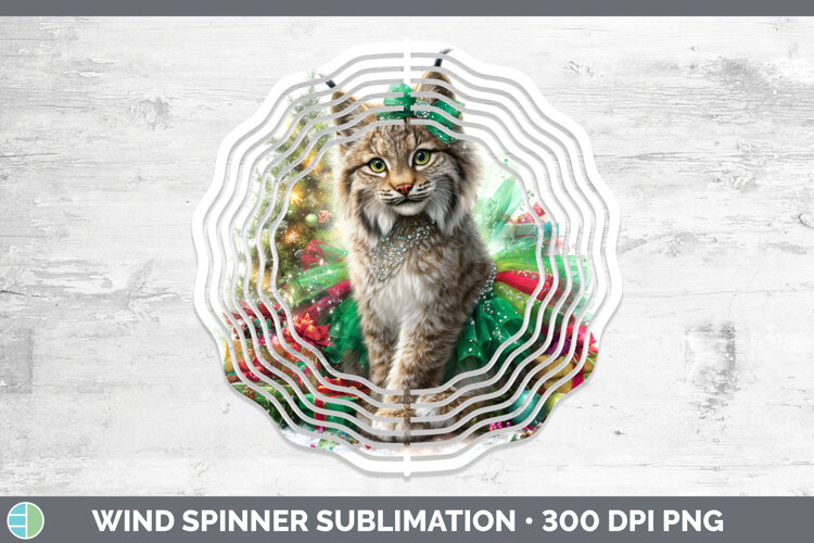 GorgeousWild Cats Cute Christmas Wind Spinner design.