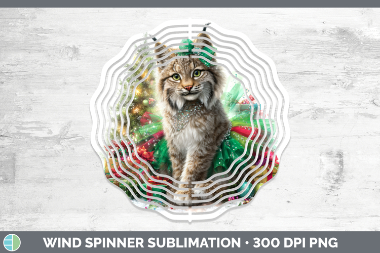 Canada Lynx Wind Spinner Wild Cats Cute Christmas Sublimatio