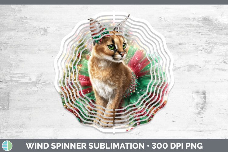 GorgeousWild Cats Cute Christmas Wind Spinner design.