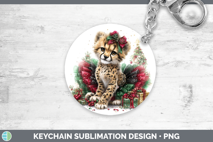 Cheetah Keychain Wild Cats Cute Christmas Sublimation Keyrin