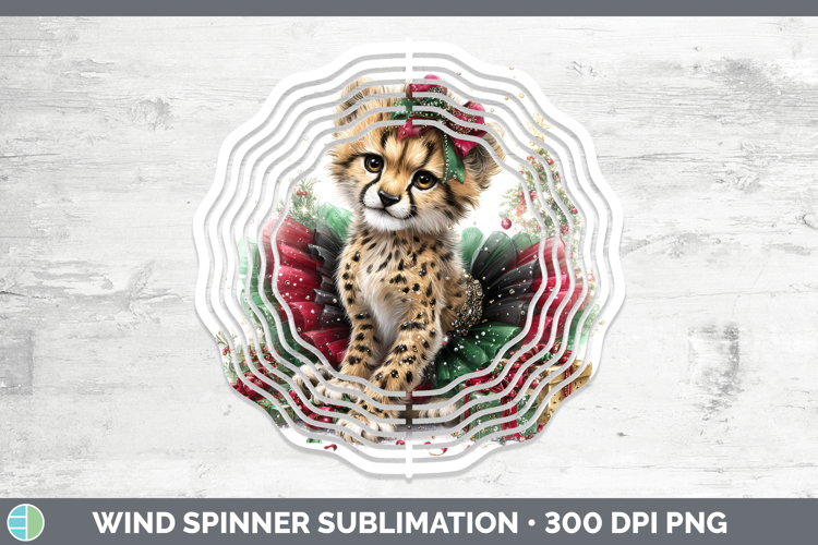 Cheetah Wind Spinner Wild Cats Cute Christmas Sublimation Sp