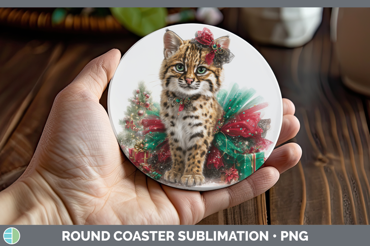 Geoffroys Cat Round Coaster Wild Cats Cute Christmas Sublima