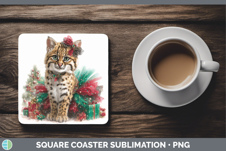 Geoffroys Cat Square Coaster Wild Cats Cute Christmas Sublim