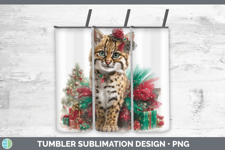GorgeousWild Cats Cute Christmas Tumbler design.