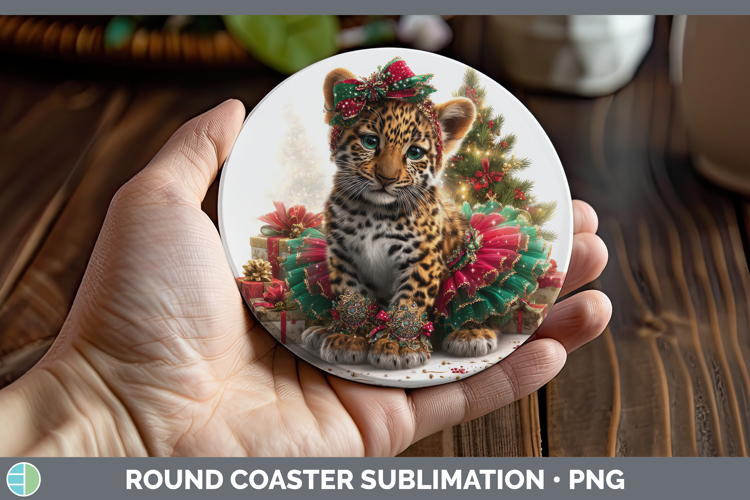 Jaguar Round Coaster Wild Cats Cute Christmas Sublimation Co