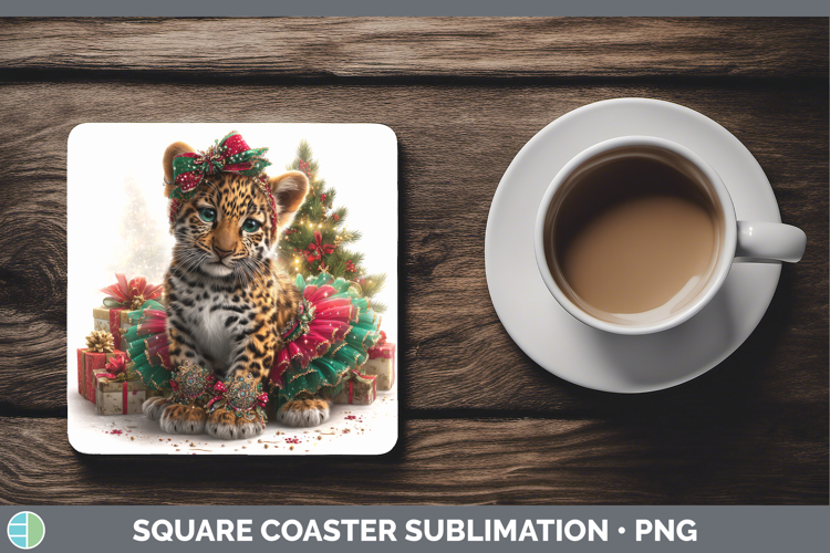 Jaguar Square Coaster Wild Cats Cute Christmas Sublimation C