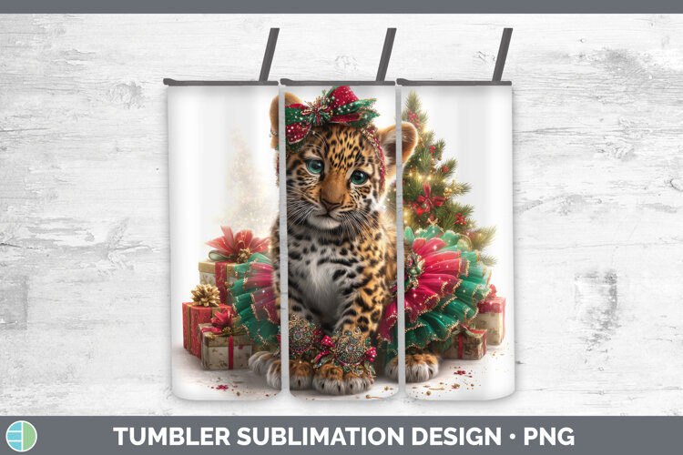 GorgeousWild Cats Cute Christmas Tumbler design.