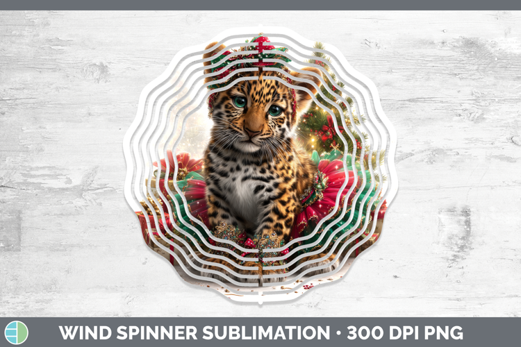 Jaguar Wind Spinner Wild Cats Cute Christmas Sublimation Spi