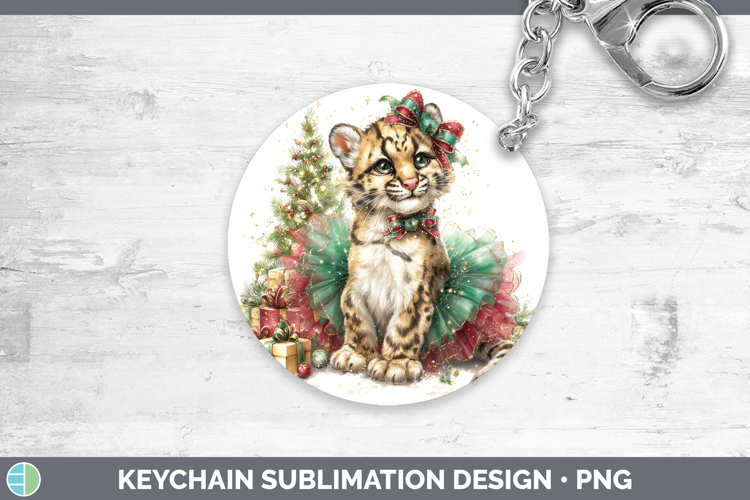 Leopard Clouded Keychain Wild Cats Cute Christmas Sublimatio