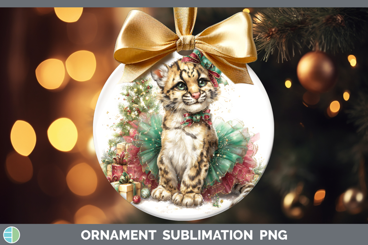 Leopard Clouded Ornament Wild Cats Cute Christmas Sublimatio