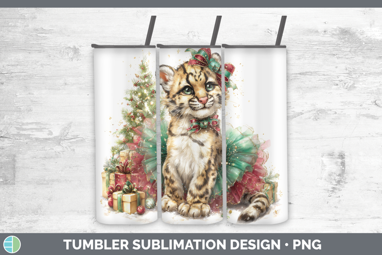 Leopard Clouded Tumbler Wild Cats Cute Christmas Sublimation