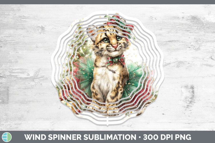 GorgeousWild Cats Cute Christmas Wind Spinner design.