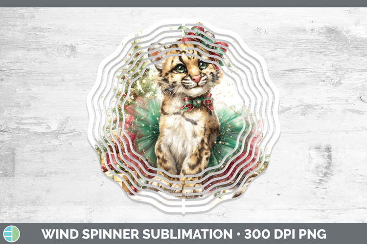 Leopard Clouded Wind Spinner Wild Cats Cute Christmas Sublim